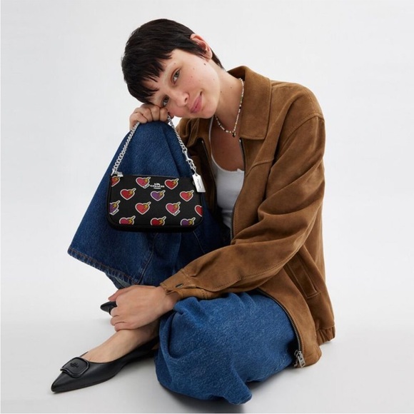 Coach Nolita 19 With Heart Bolt Print + Strap Extender - Picture 3 of 16